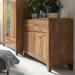 Garnero Arredamenti Credenze Moderne|Madie Moderne-Madia 110x98h cm 2 ante 2 cassetti rovere scuro Lucca