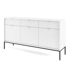 Garnero Arredamenti Credenze Moderne|Madie Moderne-Madia 154x83h cm 3 ante 3 cassetti moderna bianco Alisa Bianco Opaco