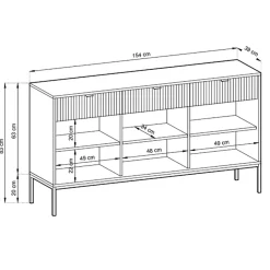 Garnero Arredamenti Credenze Moderne|Madie Moderne-Madia 154x83h cm 3 ante 3 cassetti moderna bianco Alisa Bianco Opaco