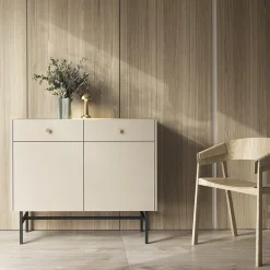 Garnero Arredamenti Credenze Moderne|Madie Moderne-Madia 105x90h cm 2 ante 2 cassetti moderna Eterna Beige