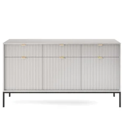 Garnero Arredamenti Credenze Moderne|Madie Moderne-Madia 154x83h cm 3 ante 3 cassetti moderna Alisa Grigio