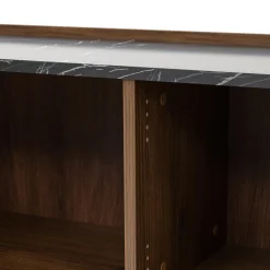 Garnero Arredamenti Madie Moderne|Madie Moderne-Madia 160x78h cm 2 ante 3 cassetti piano effetto marmo nero noce Caliva