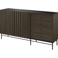 Garnero Arredamenti Madie Moderne|Madie Moderne-Madia 165x87h cm 2 ante 4 cassetti wengè Blackwood