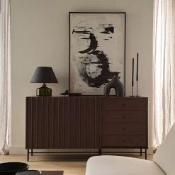 Garnero Arredamenti Madie Moderne|Madie Moderne-Madia 165x87h cm 2 ante 4 cassetti wengè Blackwood