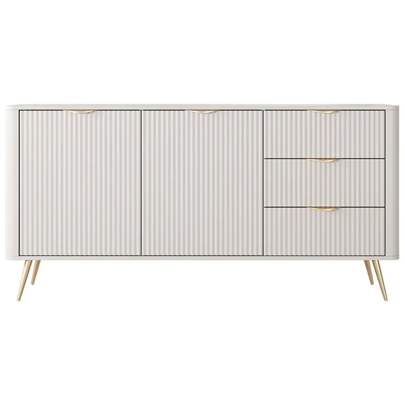 Garnero Arredamenti Madie Moderne|Madie Moderne-Madia 163x81h cm 2 ante 3 cassetti cannettato Ramis Beige