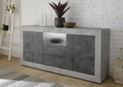 Garnero Arredamenti Credenze Moderne|Madie Moderne-Madia 184x86h cm 2 ante 2 cassetti moderna cemento ossido Florena Cemento - Ossido