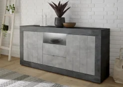 Garnero Arredamenti Credenze Moderne|Madie Moderne-Madia 184x86h cm 2 ante 2 cassetti moderna ossido cemento Florena Ossido - Cemento