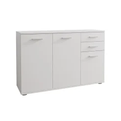 Garnero Arredamenti Credenze Moderne-Madia 106x76h cm 3 ante 2 cassetti moderna bianco Ely