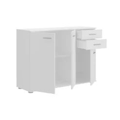 Garnero Arredamenti Credenze Moderne-Madia 106x76h cm 3 ante 2 cassetti moderna bianco Ely
