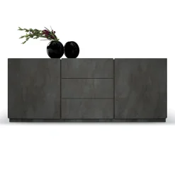 Garnero Arredamenti Credenze Moderne|Madie Moderne-Madia 200x79h cm 2 ante 3 cassetti ossido bianco Blitz