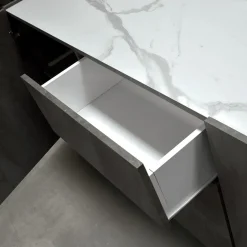 Garnero Arredamenti Credenze Moderne|Madie Moderne-Madia 200x79h cm 2 ante 3 cassetti ossido bianco Blitz