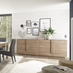 Garnero Arredamenti Credenze Moderne|Madie Moderne-Madia 241x90h cm 2 ante 3 cassetti moderna Alvarez Rovere