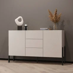 Garnero Arredamenti Credenze Moderne|Madie Moderne-Madia 150x90h cm 2 ante 3 cassetti moderna cashmere Simple Beige