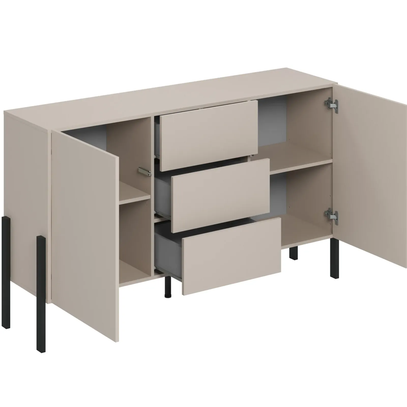 Garnero Arredamenti Credenze Moderne|Madie Moderne-Madia 150x90h cm 2 ante 3 cassetti moderna cashmere Simple Beige