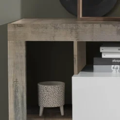 Garnero Arredamenti Credenze Moderne|Madie Moderne-Madia 146x93h cm 2 ante 3 cassetti moderna bianco lucido pero Invictus