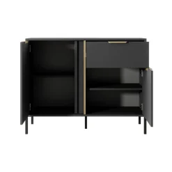 Garnero Arredamenti Madie Moderne|Madie Moderne-Madia 103x82h cm 2 ante 1 cassetto moderna antracite Nebula