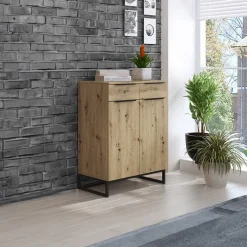 Garnero Arredamenti Credenze Moderne|Madie Moderne-Madia 78x99h cm 2 ante 2 cassetti  moderna rovere Rustic