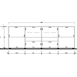 Garnero Arredamenti Credenze Moderne|Madie Moderne-Madia 241x84h cm 2 ante 4 cassetti moderna Obsession Bianco Lucido