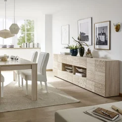 Garnero Arredamenti Credenze Moderne|Madie Moderne-Madia 241x84h cm 2 ante 4 cassetti moderna samoa Paradise Rovere