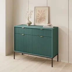 Garnero Arredamenti Madie Moderne|Madie Moderne-Madia 104x83h cm 2 ante 2 cassetti moderna design Alisa Verde