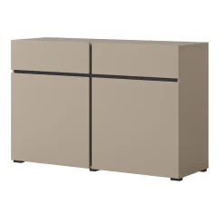 Garnero Arredamenti Credenze Moderne|Madie Moderne-Madia 120x78h cm 2 ante 2 cassetti moderna nero Lolla Tortora