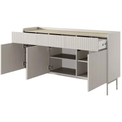 Garnero Arredamenti Madie Moderne|Madie Moderne-Madia 153x82h cm 3 ante 3 cassetti  beige cannettato rovere Fioca