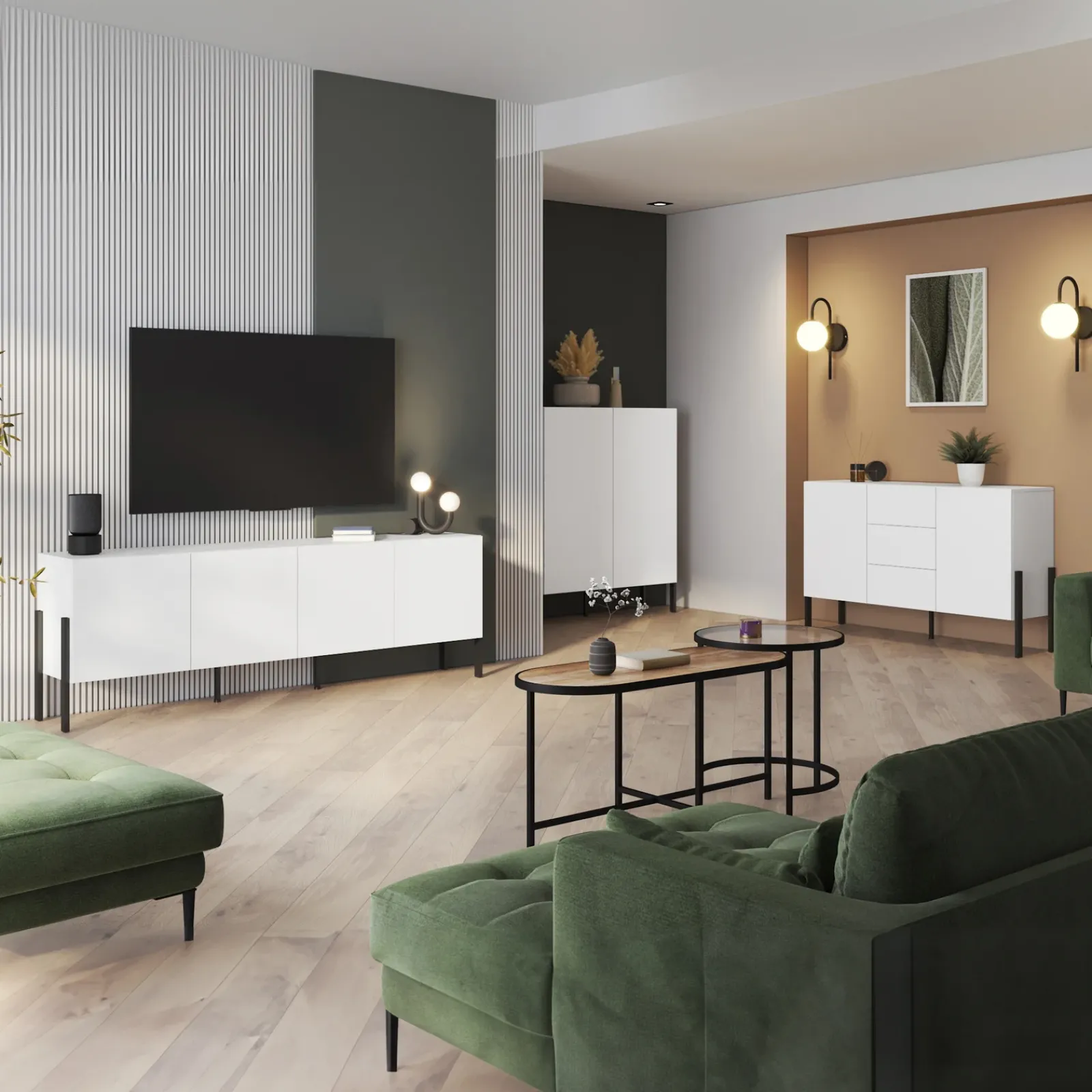 Garnero Arredamenti Credenze Moderne|Madie Moderne-Madia 150x90h cm 2 ante 3 cassetti moderna bianco Simple Bianco Opaco