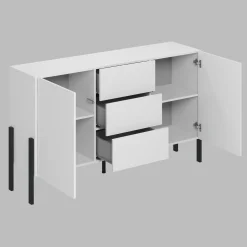 Garnero Arredamenti Credenze Moderne|Madie Moderne-Madia 150x90h cm 2 ante 3 cassetti moderna bianco Simple Bianco Opaco