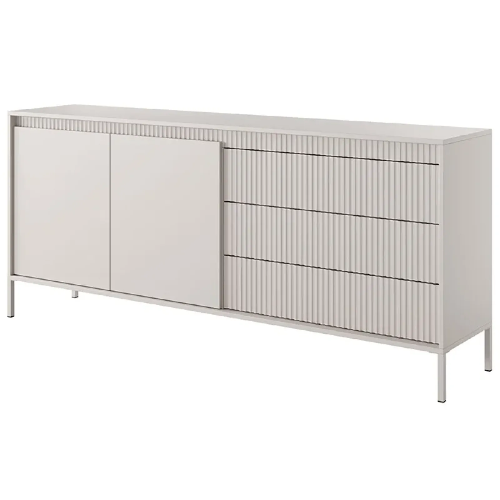 Garnero Arredamenti Madie Moderne|Madie Moderne-Madia 187x82h cm 2 ante 3 cassetti cannettato Ciar Beige