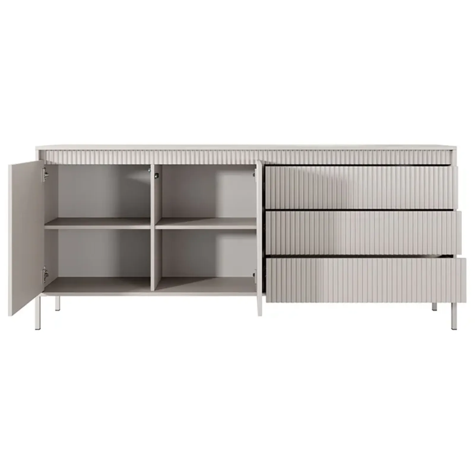 Garnero Arredamenti Madie Moderne|Madie Moderne-Madia 187x82h cm 2 ante 3 cassetti cannettato Ciar Beige