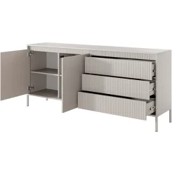 Garnero Arredamenti Madie Moderne|Madie Moderne-Madia 187x82h cm 2 ante 3 cassetti cannettato Ciar Beige