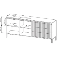 Garnero Arredamenti Madie Moderne|Madie Moderne-Madia 187x82h cm 2 ante 3 cassetti cannettato Ciar Beige