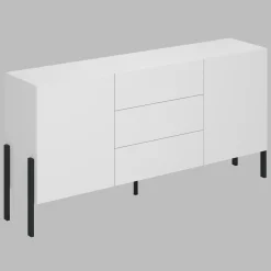 Garnero Arredamenti Credenze Moderne|Madie Moderne-Madia 180x90h cm 2 ante 3 cassetti moderna bianco Simple Bianco Opaco