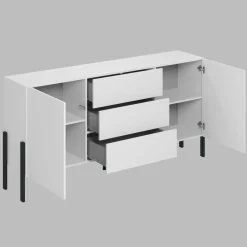 Garnero Arredamenti Credenze Moderne|Madie Moderne-Madia 180x90h cm 2 ante 3 cassetti moderna bianco Simple Bianco Opaco