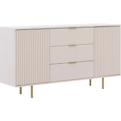 Garnero Arredamenti Madie Moderne|Madie Moderne-Madia 150x80h cm 2 ante 3 cassetti cannettato moderna beige Vanessa