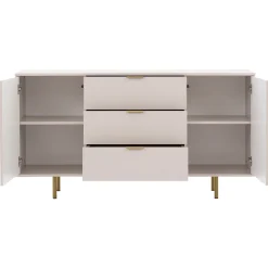 Garnero Arredamenti Madie Moderne|Madie Moderne-Madia 150x80h cm 2 ante 3 cassetti cannettato moderna beige Vanessa