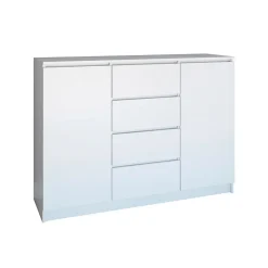 Garnero Arredamenti Madie Moderne|Madie Moderne-Madia 120x97h cm 2 ante 4 cassetti  moderna bianco Velsen