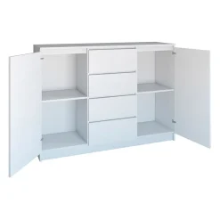 Garnero Arredamenti Madie Moderne|Madie Moderne-Madia 120x97h cm 2 ante 4 cassetti  moderna bianco Velsen