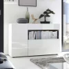 Garnero Arredamenti Credenze Moderne|Madie Moderne-Madia 130x82h cm 2 ante 1 cassetto moderna bianco lucido Steppi
