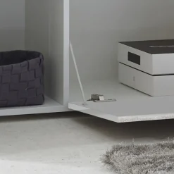 Garnero Arredamenti Credenze Moderne|Madie Moderne-Madia 130x82h cm 2 ante 1 cassetto moderna bianco lucido Steppi