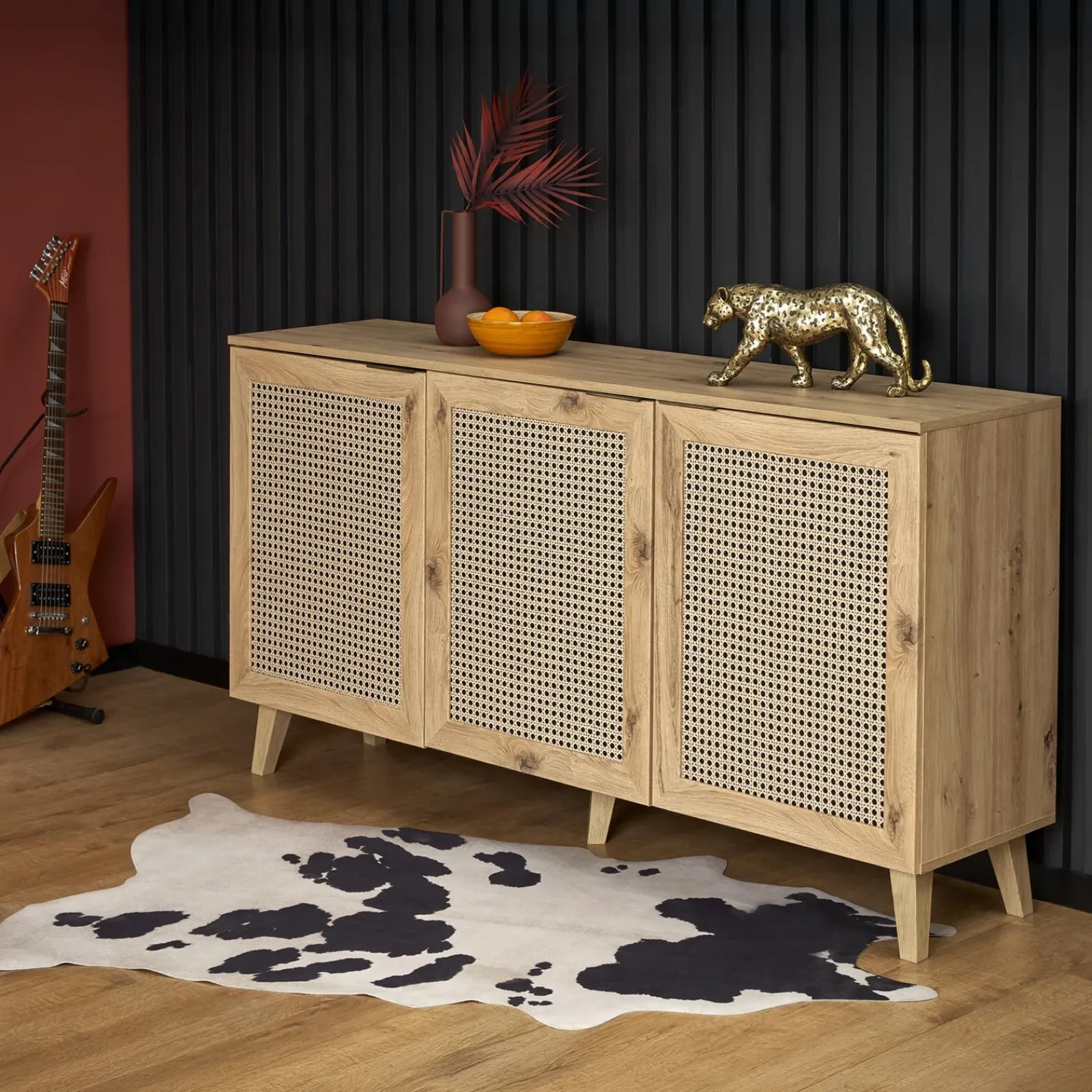 Garnero Arredamenti Madie Moderne|Madie Moderne-Madia 160x85h cm 3 ante 3 ripiani moderna rovere Sombra