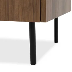 Garnero Arredamenti Madie Moderne|Madie Moderne-Madia 144x78h cm 3 ante 3 ripiani piano effetto marmo nero noce Caliva