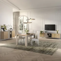 Garnero Arredamenti Madie Moderne|Madie Moderne-Madia 160x86h cm 3 ante 2 vani rovere chiaro beige Tony