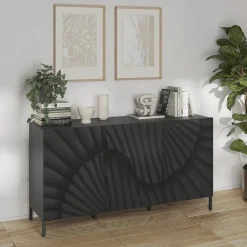 Garnero Arredamenti Madie Moderne|Madie Moderne-Madia 181x95h cm 3 ante antracite frontali serigrafati Seira