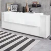 Garnero Arredamenti Madie Moderne|Madie Moderne-Madia 220x86h cm 2 ante bianco laccato Alabastro