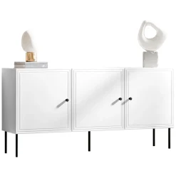 Garnero Arredamenti Credenze Moderne|Madie Moderne-Madia 151x75h cm 3 ante Stark Bianco Opaco
