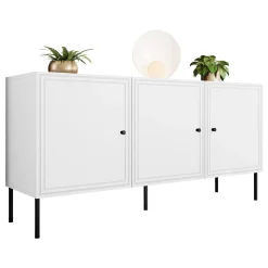 Garnero Arredamenti Credenze Moderne|Madie Moderne-Madia 151x75h cm 3 ante Stark Bianco Opaco