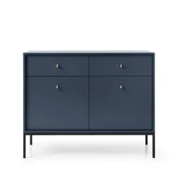 Garnero Arredamenti Credenze Moderne|Madie Moderne-Madia 104x83h cm 2 ante con cassetti soggiorno notte Glory Blu
