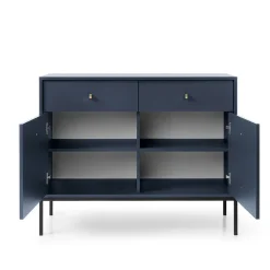 Garnero Arredamenti Credenze Moderne|Madie Moderne-Madia 104x83h cm 2 ante con cassetti soggiorno notte Glory Blu