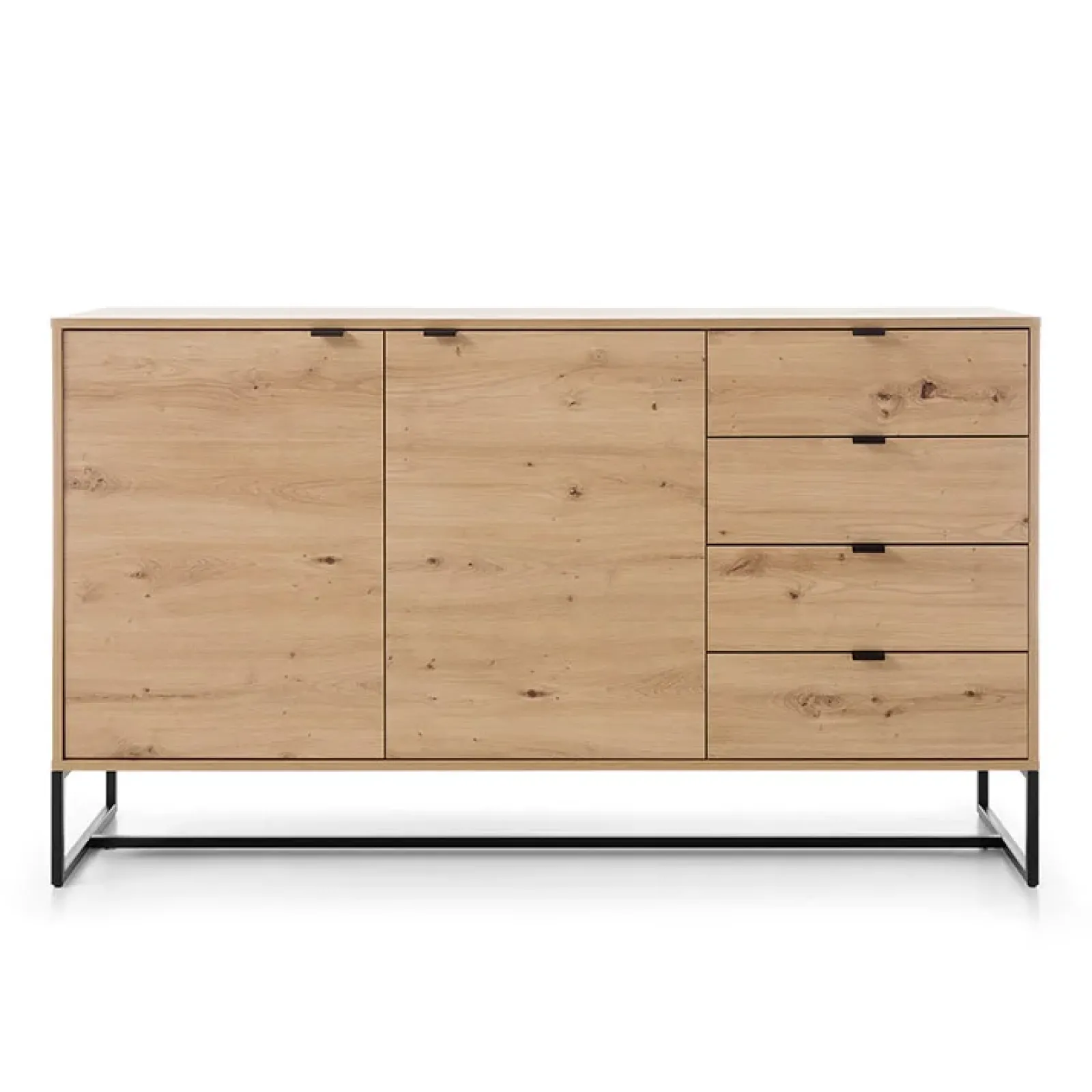 Garnero Arredamenti Madie Moderne|Madie Moderne-Madia 153x89h cm 2 ante con cassetti moderna soggiorno noce Erin